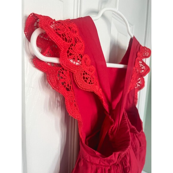 Baby Girl Red Romper with Bow and Lace details 12-18 Months - Picture 5 of 8